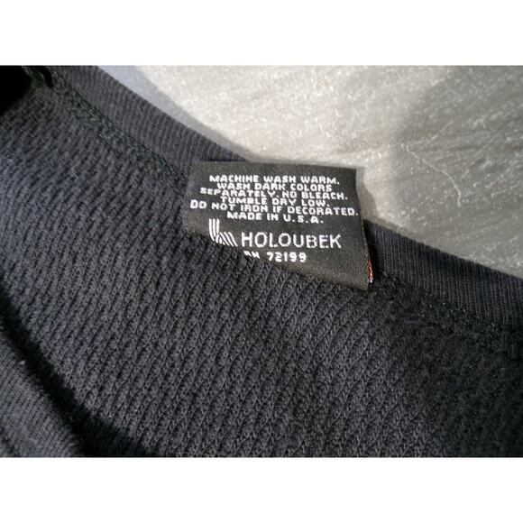 Vtg 1992 Harley Davidson Thermal Shirt XL Black red gold Eagle USA Holoubek Utah - Picture 2 of 12